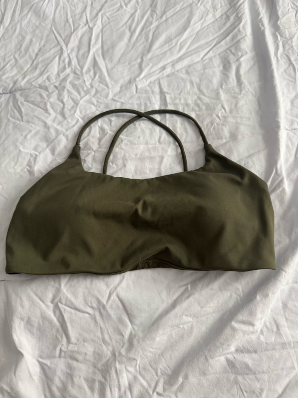 Olive Green Strappy Bralette, Large